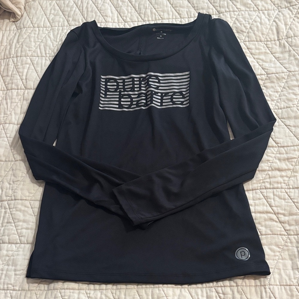 Splits59 Pure Barre Women's Black Long Sleeve Tee EUC Size M